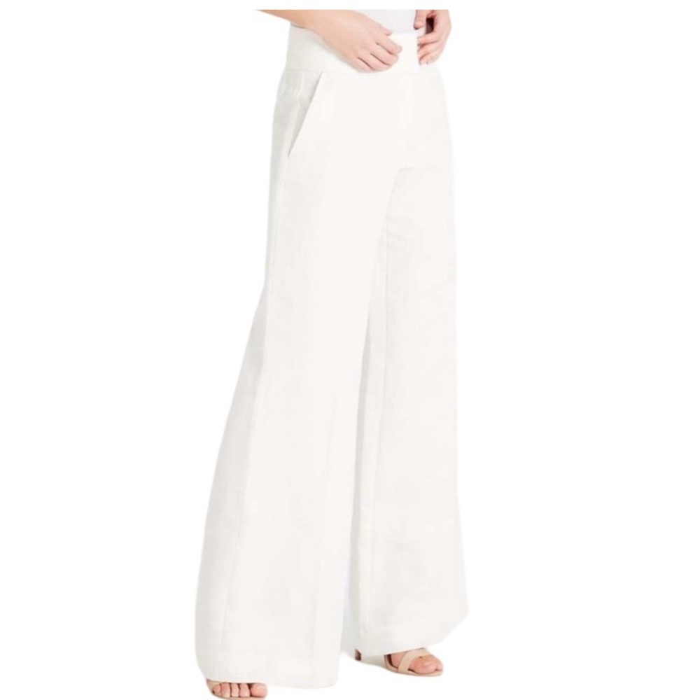 FRAME Metropolitan Linen Blend Wide Leg Trousers Pants Size 2
